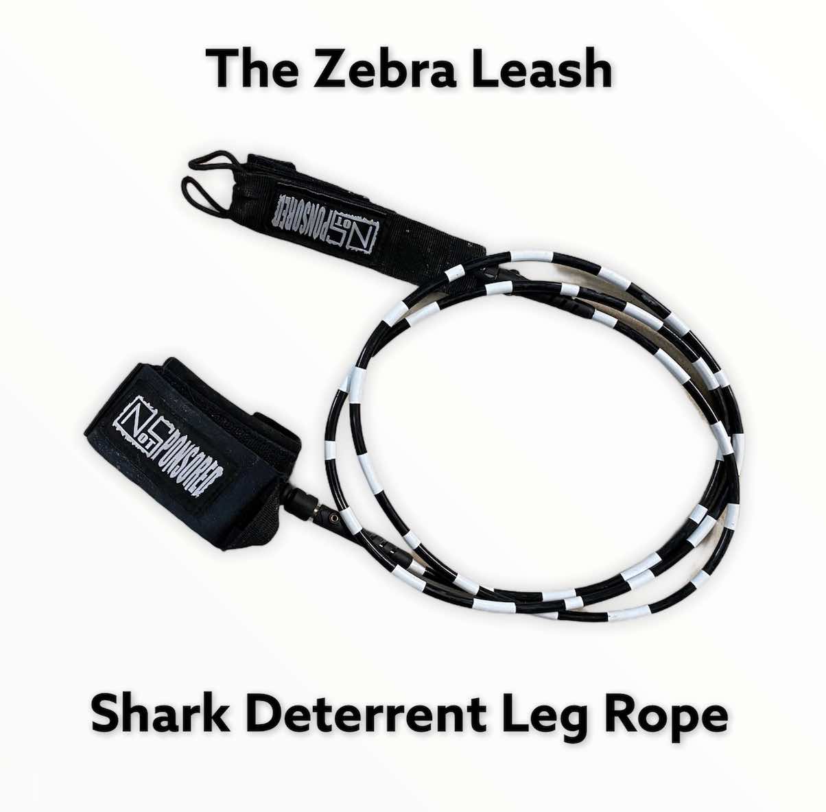 Zebra Legrope Striped Surf Leash Shark Deterrent