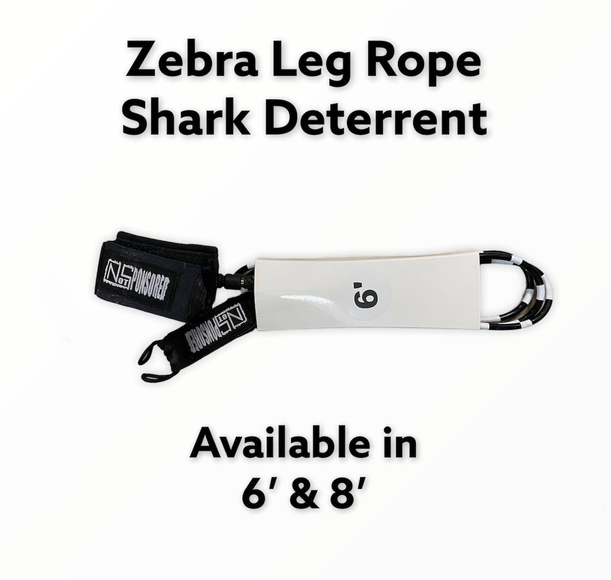 Zebra Legrope Striped Surf Leash Shark Deterrent